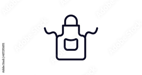 apron icon. Thin line apron icon from kitchen collection. Outline vector isolated on white background. Editable apron symbol can be used web and mobile