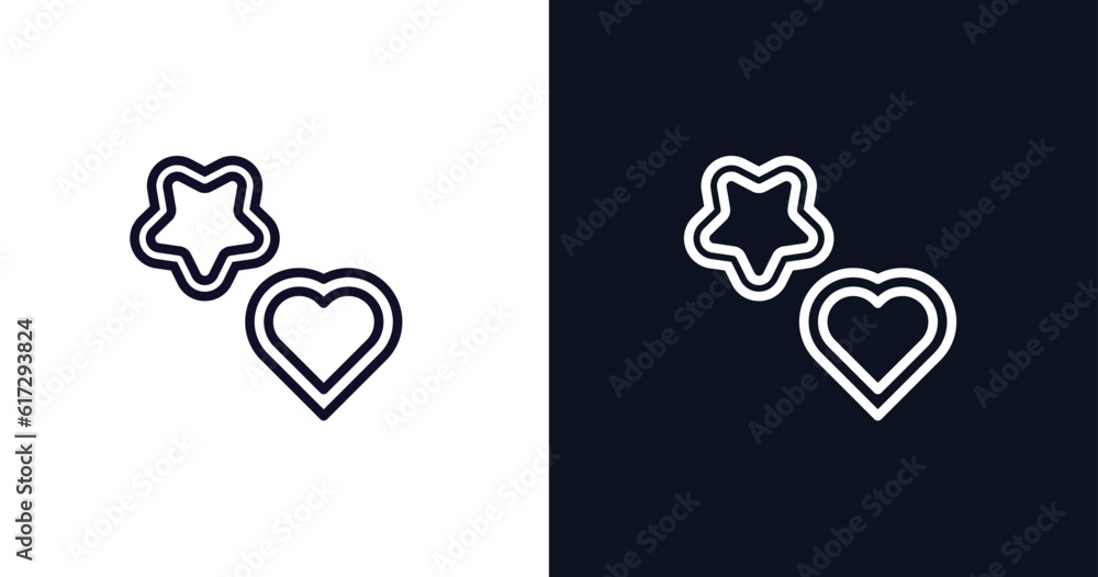 cookie cutter icon. Thin line cookie cutter icon from kitchen collection. Outline vector isolated on dark blue and white background. Editable cookie cutter symbol can be used web and mobile cookie cutter icon. Thin line cookie cutter icon from kitchen collection. Outline vector isolated on dark blue and white background. Editable cookie cutter symbol can be used web and mobile