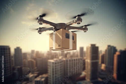 Fast and Efficient Drone Delivery Service in the City Concept of Shipping, Logistic, and E-commerce