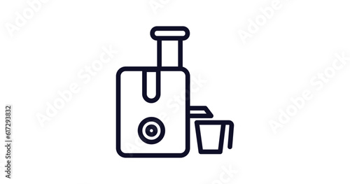 juicer icon. Thin line juicer icon from kitchen collection. Outline vector isolated on white background. Editable juicer symbol can be used web and mobile