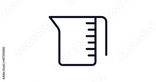 measuring cup icon. Thin line measuring cup icon from kitchen collection. Outline vector isolated on white background. Editable measuring cup symbol can be used web and mobile