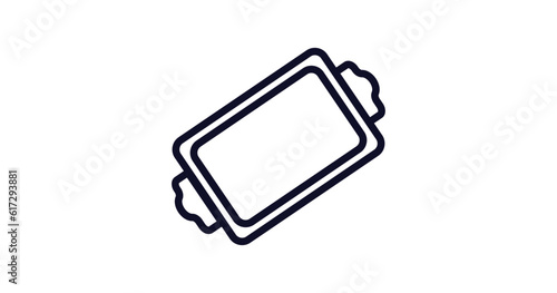 tray icon. Thin line tray icon from kitchen collection. Outline vector isolated on white background. Editable tray symbol can be used web and mobile