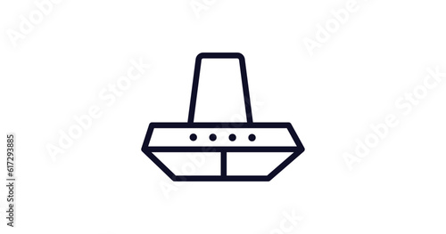 extractor hood icon. Thin line extractor hood icon from kitchen collection. Outline vector isolated on white background. Editable extractor hood symbol can be used web and mobile