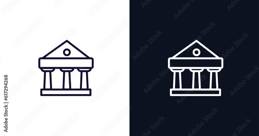 pantheon icon. Thin line pantheon icon from history collection. Outline vector isolated on dark blue and white background. Editable pantheon symbol can be used web and mobile pantheon icon. Thin line pantheon icon from history collection. Outline vector isolated on dark blue and white background. Editable pantheon symbol can be used web and mobile