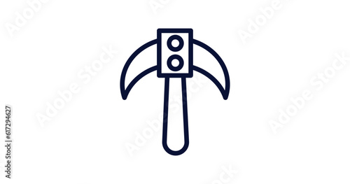 inclined picker icon. Thin line inclined picker icon from construction collection. Outline vector isolated on white background. Editable inclined picker symbol can be used web and mobile