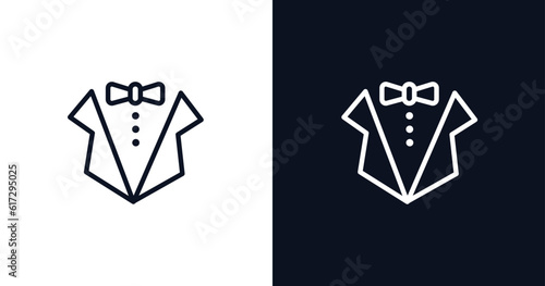 dress code icon. Thin line dress code icon from business and analytics collection. Outline vector isolated on dark blue and white background. Editable dress code symbol