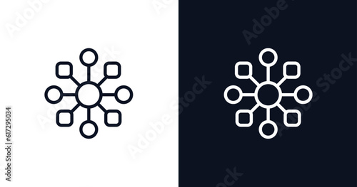 variety icon. Thin line variety icon from business and analytics collection. Outline vector isolated on dark blue and white background. Editable variety symbol photo