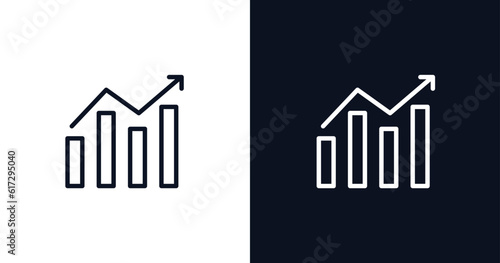 stock market icon. Thin line stock market icon from business and analytics collection. Outline vector isolated on dark blue and white background. Editable stock market symbol 