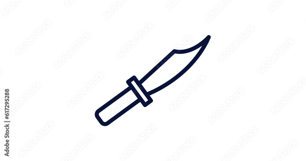 Fototapeta premium knife icon. Thin line knife icon from military and war and collection. Outline vector isolated on white background. Editable knife symbol can be used web and mobile