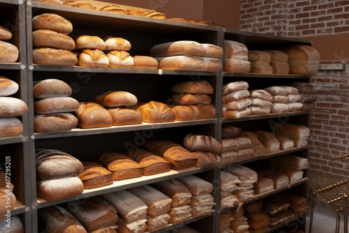 Fresh loaves bread. Generate Ai