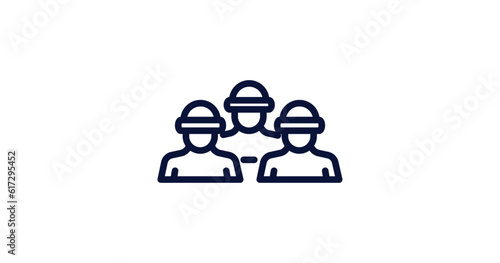 brigade icon. Thin line brigade icon from military and war and  collection. Outline vector isolated on white background. Editable brigade symbol can be used web and mobile
