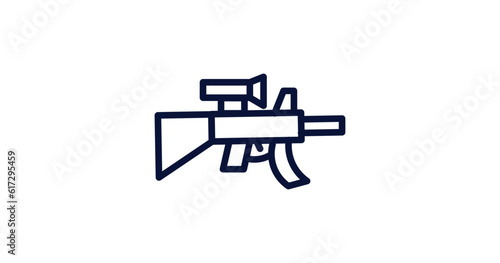 assault icon. Thin line assault icon from military and war and collection. Outline vector isolated on white background. Editable assault symbol can be used web and mobile