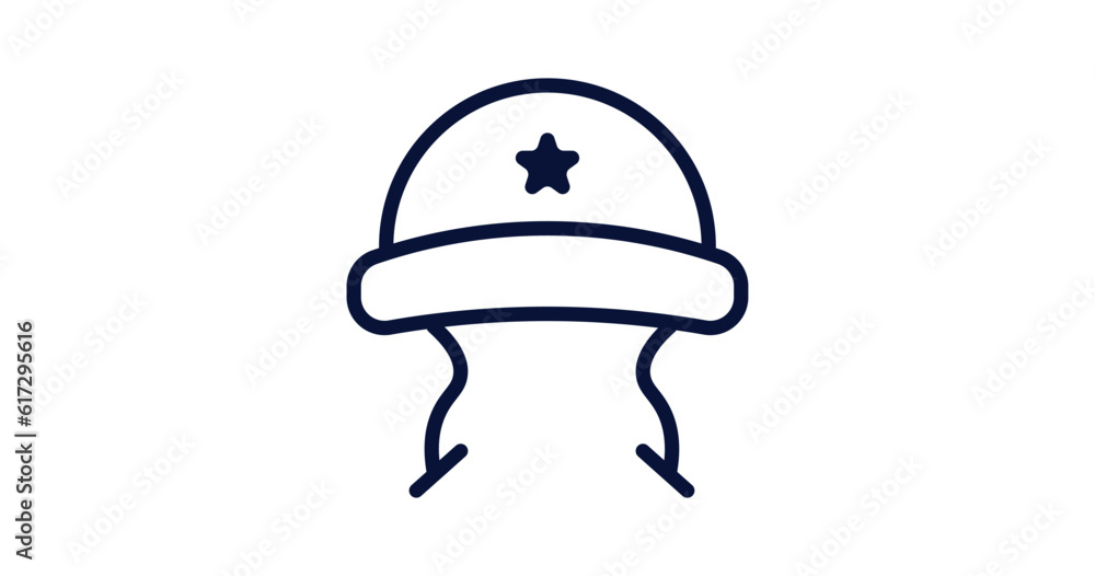 Fototapeta premium military helmet icon. Thin line military helmet icon from military and war and collection. Outline vector isolated on white background. Editable military helmet symbol can be used web and mobile