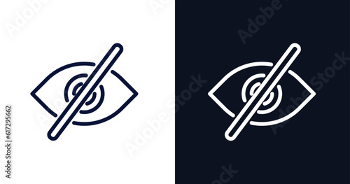 stealth icon. Thin line stealth icon from military and war and  collection. Outline vector isolated on dark blue and white background. Editable stealth symbol can be used web and mobile