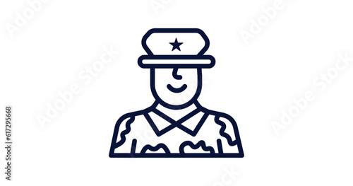 lieutenant icon. Thin line lieutenant icon from military and war and  collection. Outline vector isolated on white background. Editable lieutenant symbol can be used web and mobile