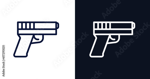 icon. Thin line  icon from military and war and  collection. Outline vector isolated on dark blue and white background. Editable  symbol can be used web and mobile