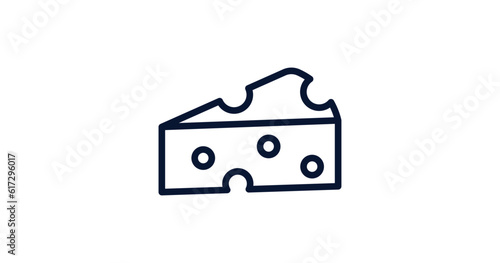 cheese icon. Thin line cheese icon from agriculture and farm collection. Outline vector isolated on white background. Editable cheese symbol can be used web and mobile