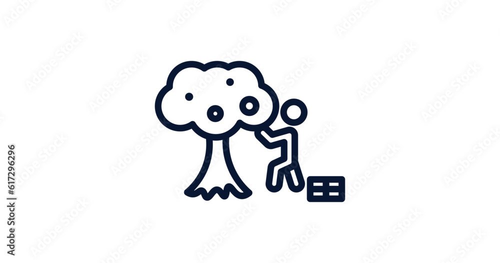 Obraz premium self-sufficient icon. Thin line self-sufficient icon from agriculture and farm collection. Outline vector isolated on white background. Editable self-sufficient symbol can be used web and mobile