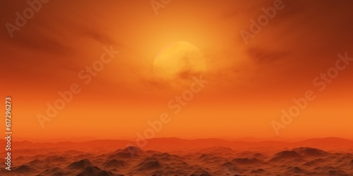 Cloud orange sky copy space blurred background, AI Generated