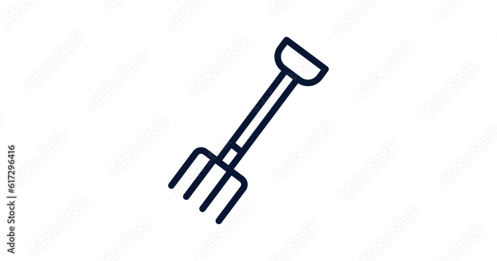 pitchfork icon. Thin line pitchfork icon from agriculture and farm collection. Outline vector isolated on white background. Editable pitchfork symbol can be used web and mobile pitchfork icon. Thin line pitchfork icon from agriculture and farm collection. Outline vector isolated on white background. Editable pitchfork symbol can be used web and mobile