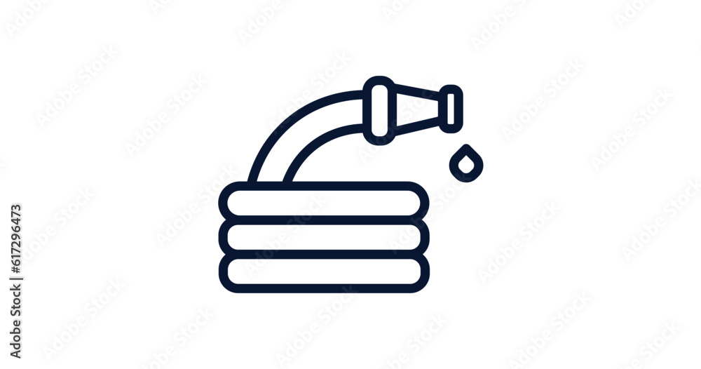 hose icon. Thin line hose icon from agriculture and farm collection. Outline vector isolated on white background. Editable hose symbol can be used web and mobile hose icon. Thin line hose icon from agriculture and farm collection. Outline vector isolated on white background. Editable hose symbol can be used web and mobile