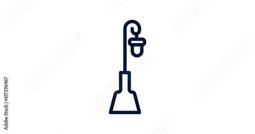 lamppost icon. Thin line lamppost icon from agriculture and farm collection. Outline vector isolated on white background. Editable lamppost symbol can be used web and mobile