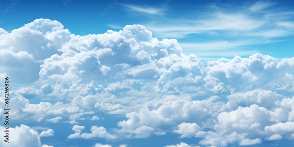 Cloud blue sky copy space blurred background, AI Generated Cloud blue sky copy space blurred background, AI Generated