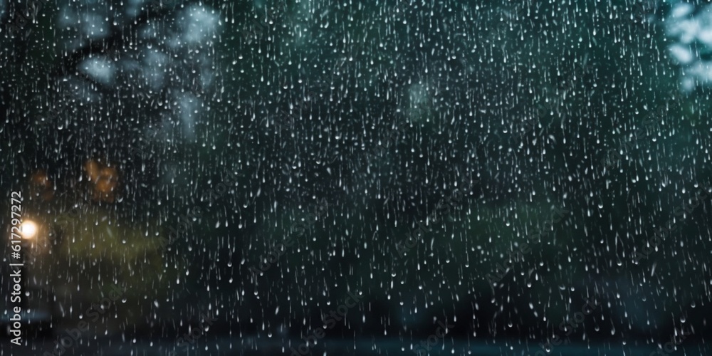 Obraz premium Rain drop copy space blurred background, AI Generated