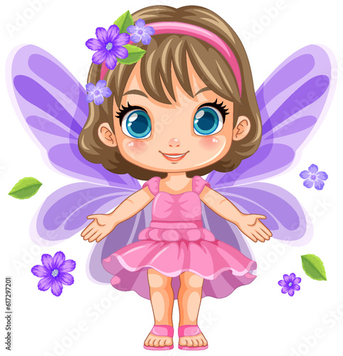 Cute Fairy Girl Cartoon Character Vector