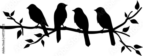 Tree branch bird vector images