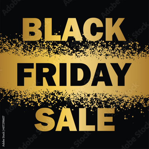 Black Friday Sale isolated on black and gold  background,  modern background vector illustration