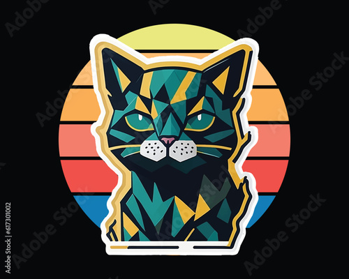 cat t-shirt design and sticker design 