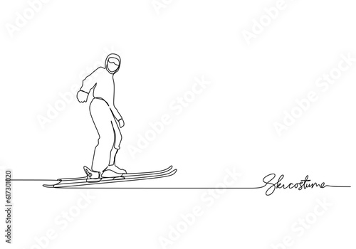 Ski Costume One Line Drawin...