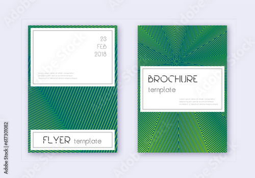 Stylish cover design template set. Green abstract