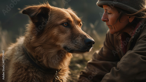 a happy dog ​​in nature