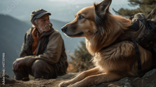 a happy dog ​​in nature