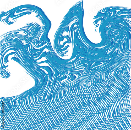 Imitation of a raging ocean or sea with huge waves