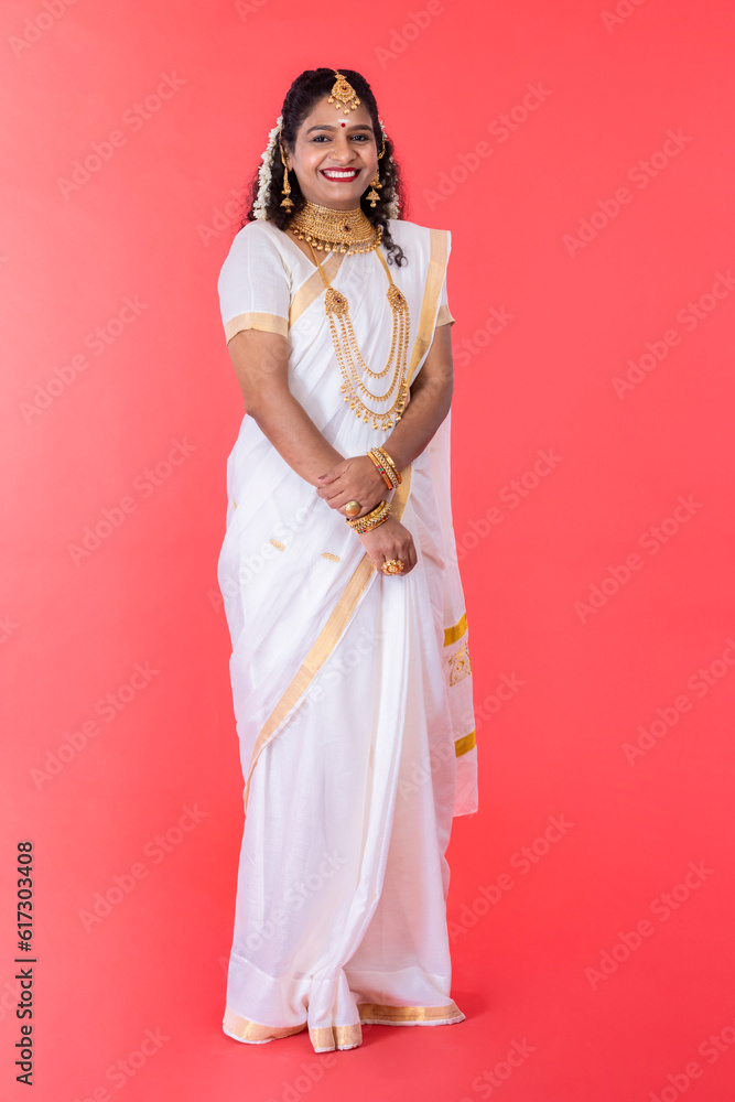 Smiling south indian woman in sari Smiling south indian woman in sari