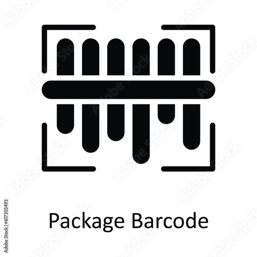 Package Barcode Vector solid Icon Design illustration. Shipping and delivery Symbol on White background EPS 10 File