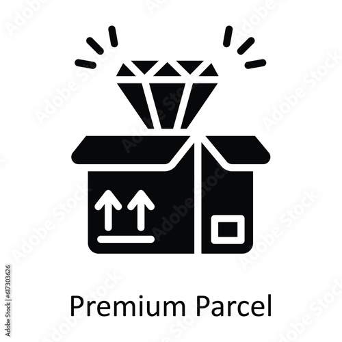 Premium Parcel Vector   solid Icon Design illustration. Shipping and delivery Symbol on White background EPS 10 File