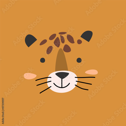 a simple portrait of a leopard in a scandinavian