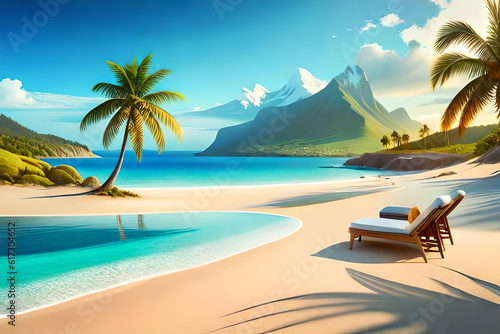 Creative summer beach background © Beste stock
