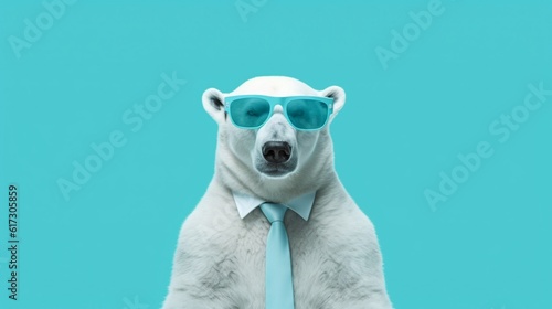A cool polar bear sporting sunglasses , Generative AI