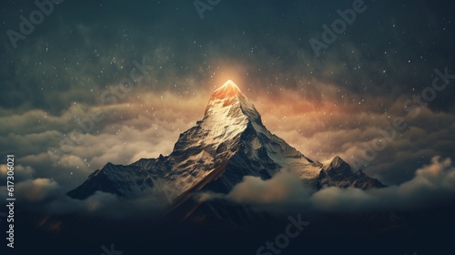 A digital representation of a mountain, Generative AI