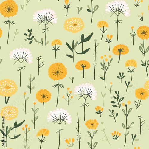 Minimalist Pattern with Delicate Petals. Tile.