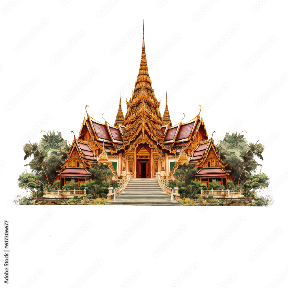 Thai temple isolated on white Thai temple isolated on white