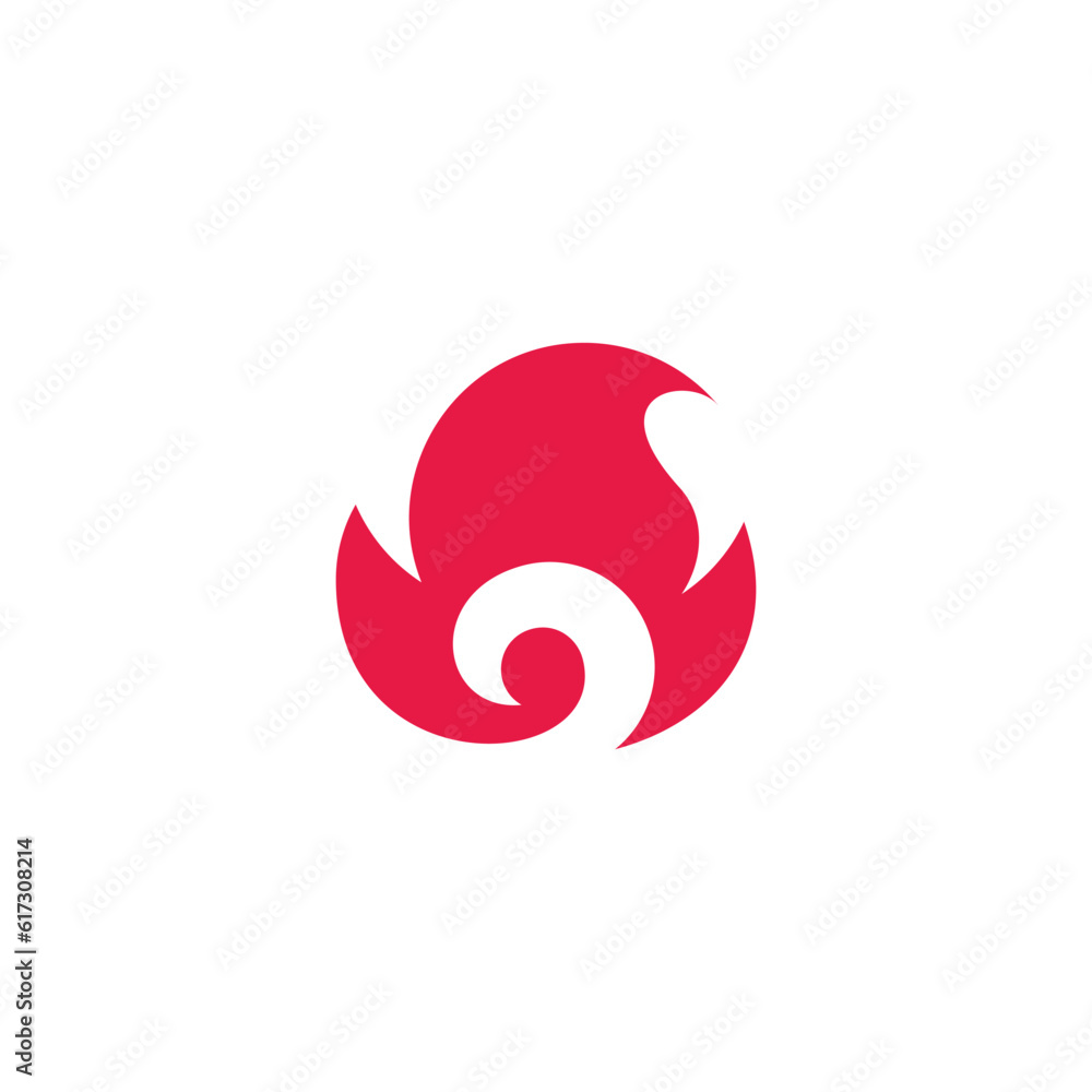 Obraz premium spiral red flame symbol logo vector