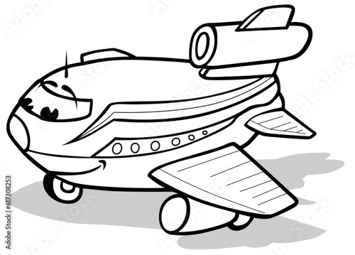 Drawing of a Cute Airliner with a Face