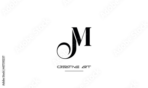 JM, MJ, J, M abstract letters logo monogram