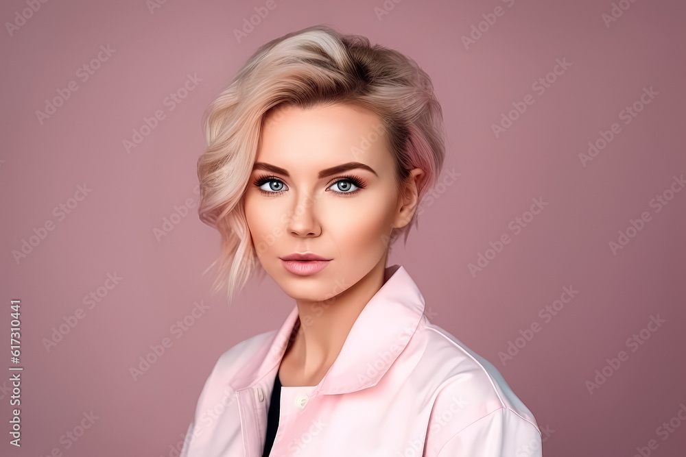 portrait of young doctor woman over isolated pink background, medicine concept. generative AI portrait of young doctor woman over isolated pink background, medicine concept. generative AI